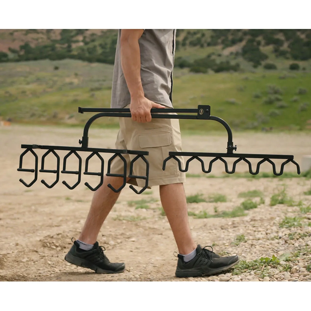 Hold Up Display Folding Metal Gun Rack for 6 Rifles HD39