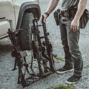 Hold Up Display Folding Metal Gun Rack for 6 Rifles HD39