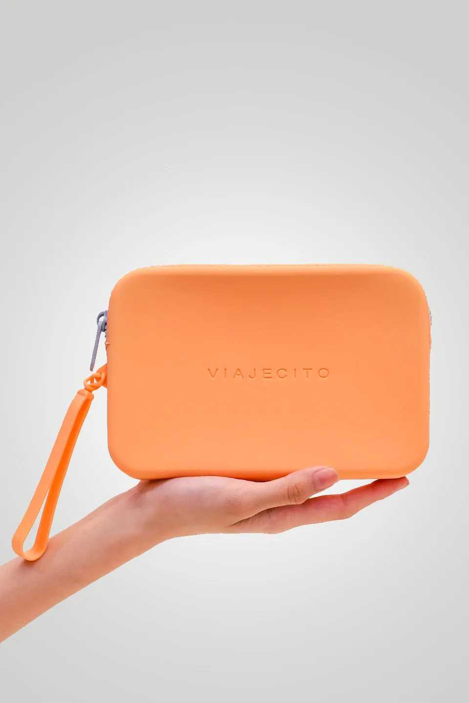Honeydew Clutch with Cool Grey Zipper