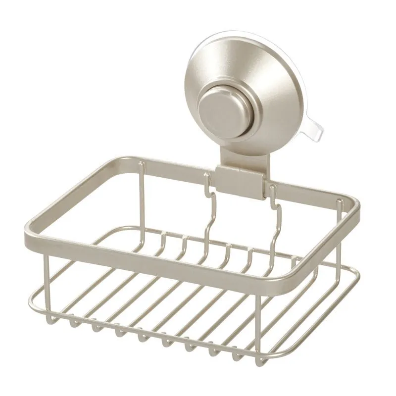 iDesign Everett Push Lock Shower Suction Soap Dish in Satin
