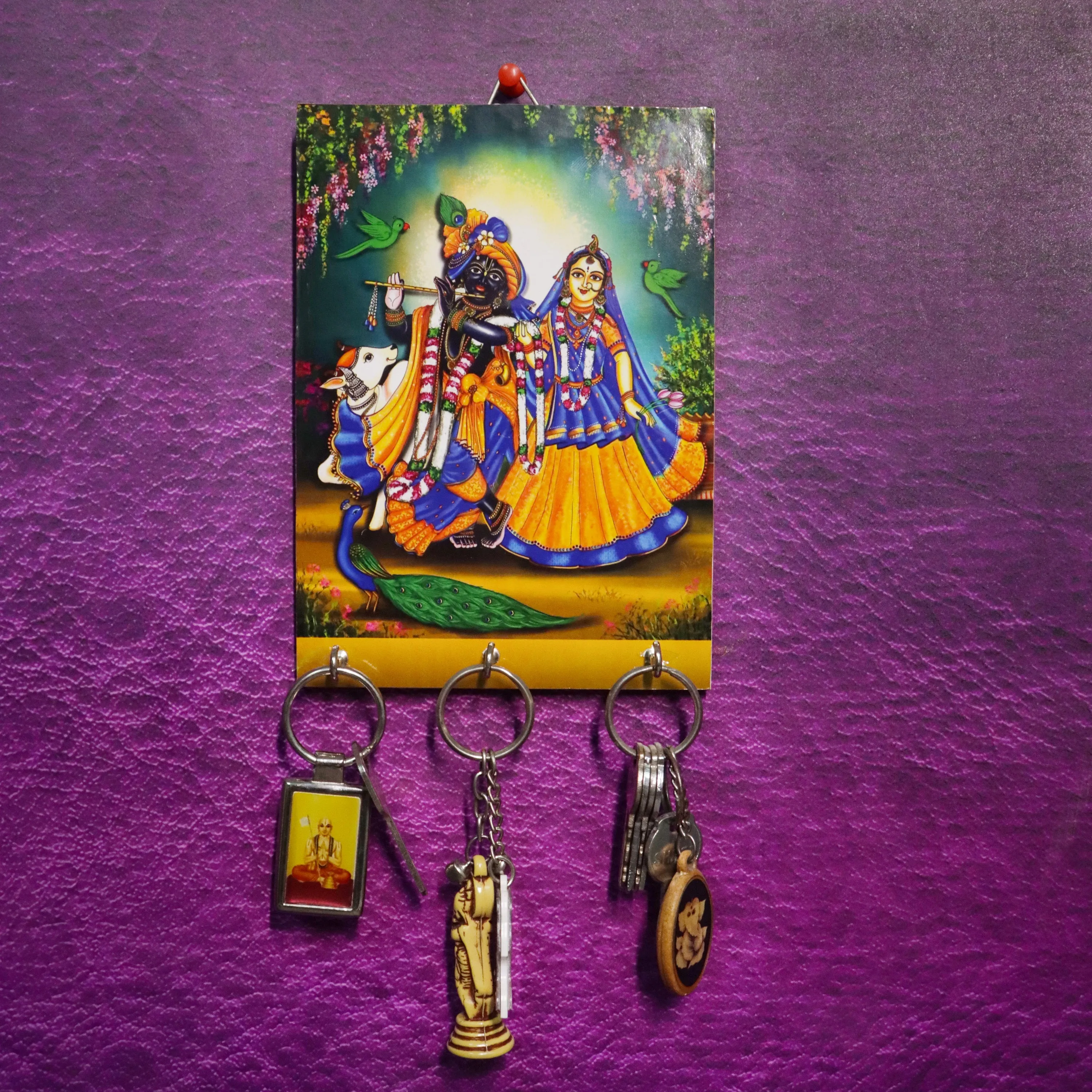 Key Holder - 7 x 5 Inches | Wooden Key Hanger for Wall/ Assorted Design