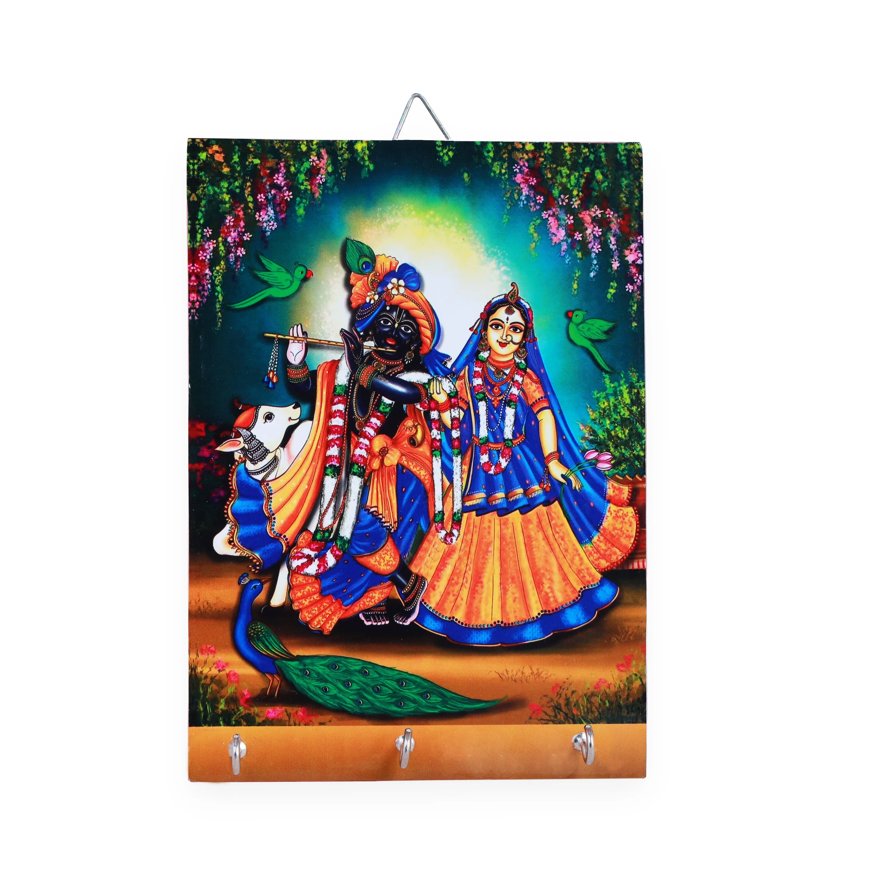 Key Holder - 7 x 5 Inches | Wooden Key Hanger for Wall/ Assorted Design