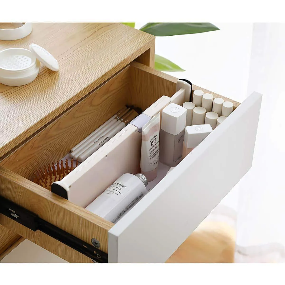 Kingrol 4-Pack Adjustable Drawer Organizer Dividers with Foam Ends - for Kitchen, Dresser, Bedroom, Bathroom, Office Storage