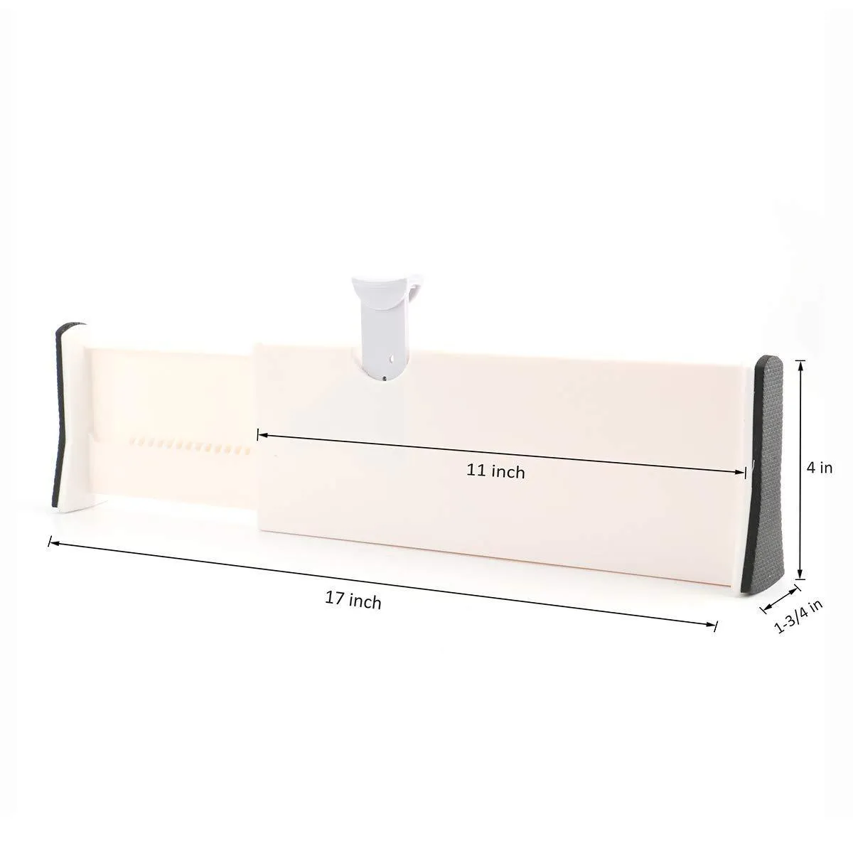 Kingrol 4-Pack Adjustable Drawer Organizer Dividers with Foam Ends - for Kitchen, Dresser, Bedroom, Bathroom, Office Storage
