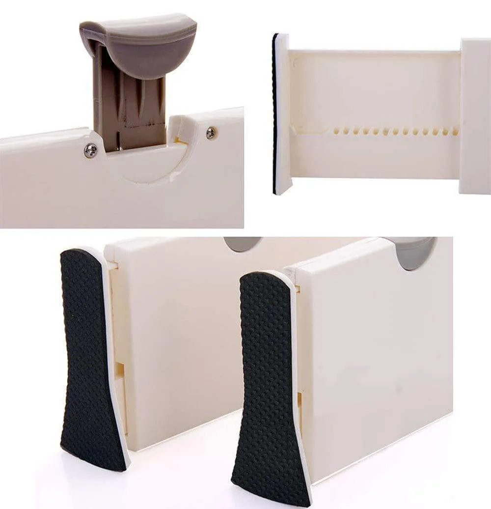 Kingrol 4-Pack Adjustable Drawer Organizer Dividers with Foam Ends - for Kitchen, Dresser, Bedroom, Bathroom, Office Storage