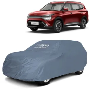 KINGSWAY® Carens Car Body Cover Dustproof for (Year 2022 Onwards) All Model, Compatible with Kia Carens Car Cover, Comes with Bird Droppings, Scratch, UV and Paint Protection, Grey Matty