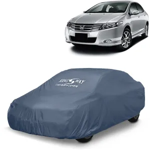 KINGSWAY® City Car Body Cover Dustproof for (Year 2009 to 2013) All Model, Compatible with Honda City Car Cover, Comes with Bird Droppings, Scratch, UV and Paint Protection, Grey Matty