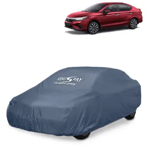 KINGSWAY® City Car Body Cover Dustproof for (Year 2023 Onwards) All Model, Compatible with Honda City Car Cover, Comes with Bird Droppings, Scratch, UV and Paint Protection, Grey Matty