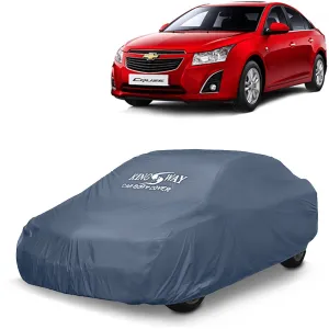 KINGSWAY® Cruze Car Body Cover Dustproof for (Year 2008 to 2017) All Model, Compatible with Chevrolet Cruze Car Cover, Comes with Bird Droppings, Scratch, UV and Paint Protection, Grey Matty
