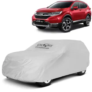 KINGSWAY® CRV Car Body Cover Dustproof for (Year 2019 to 2020) All Model, Compatible with Honda CRV Car Cover, Comes with Bird Droppings, Scratch, UV and Paint Protection, Silver Matty