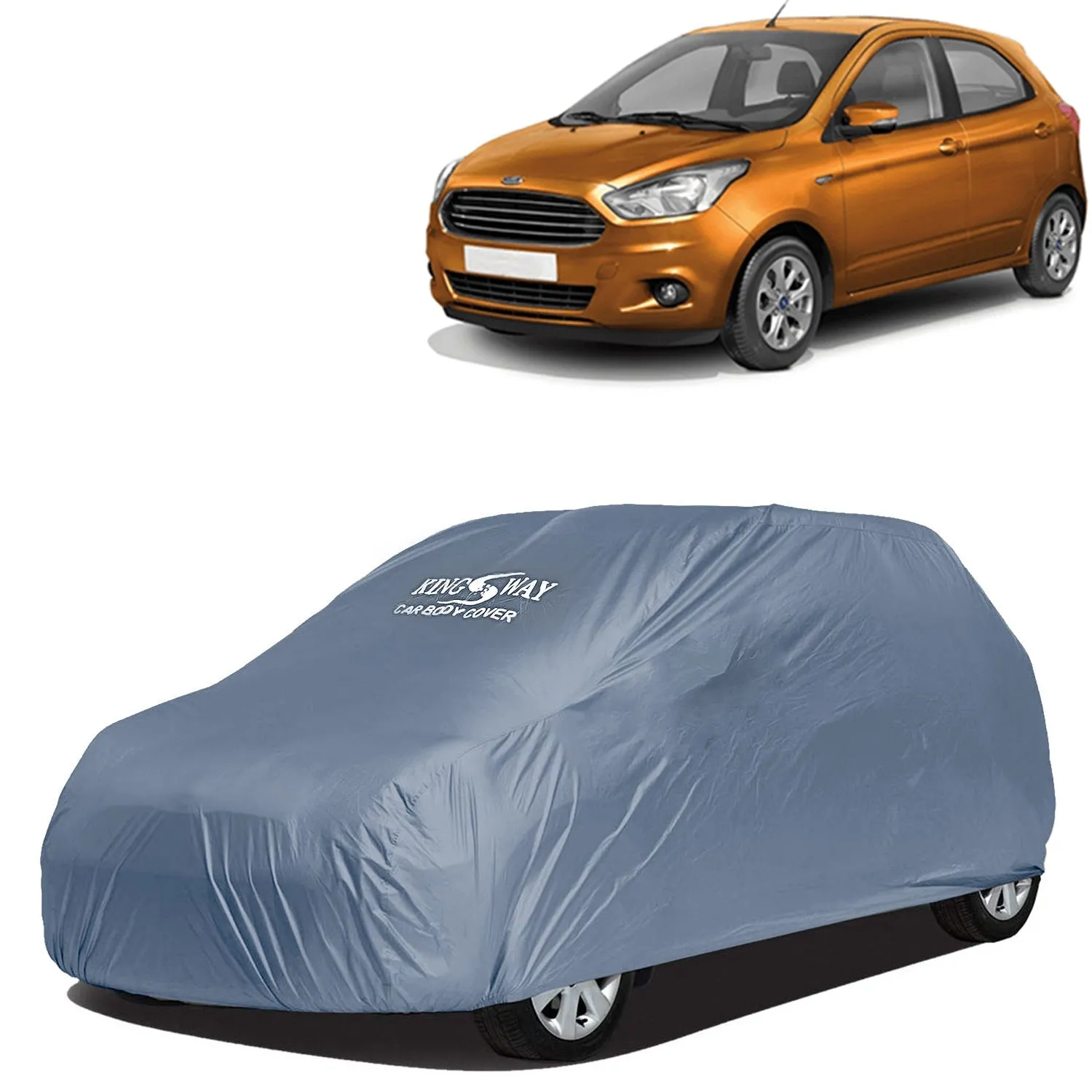 KINGSWAY® Dustproof Car Body Cover for Ford Figo (2014 - 2021) - Grey Matty