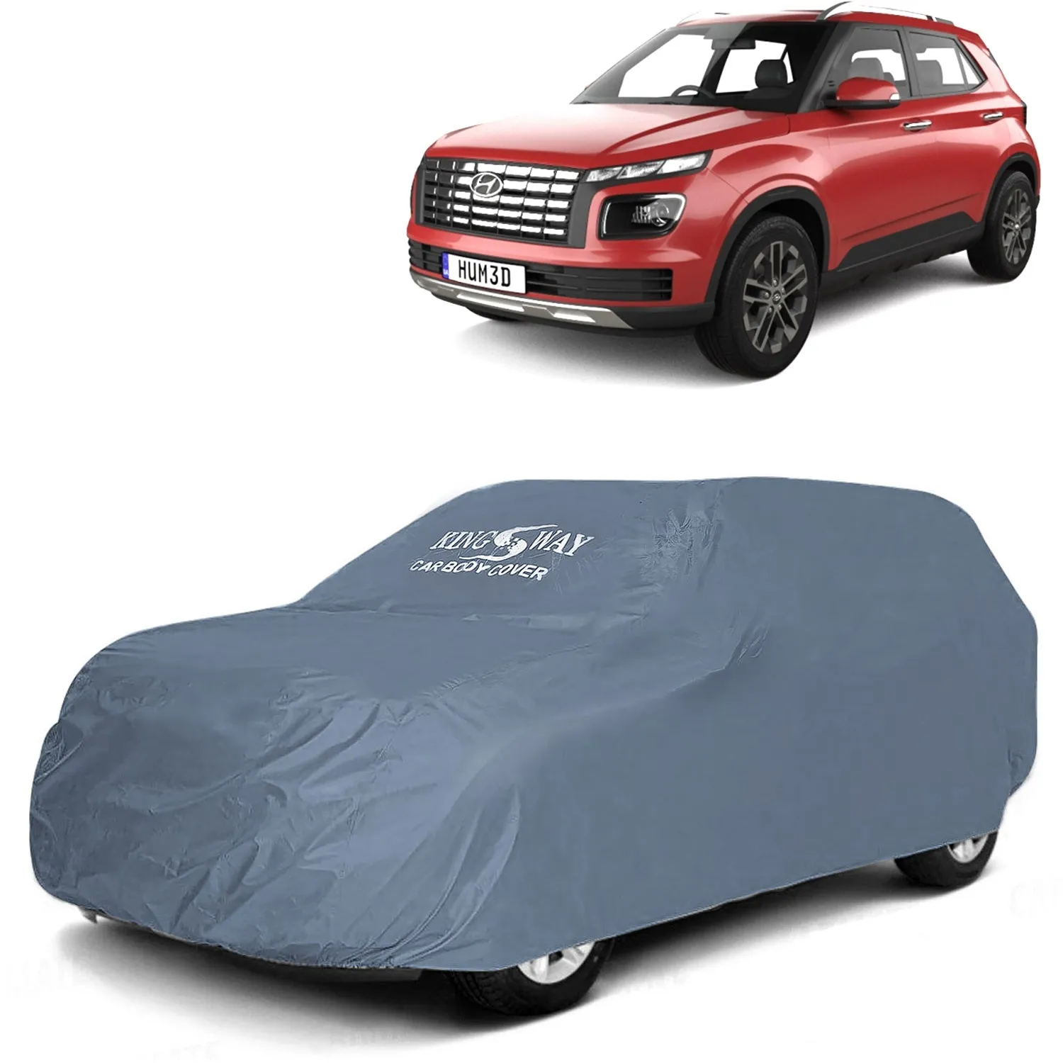 KINGSWAY® Dustproof Car Body Cover for Hyundai Venue (2022 Onwards) - Grey Matty