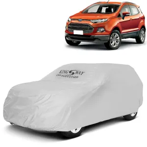 KINGSWAY® Ecosport Car Body Cover Dustproof for (Year 2012 to 2016) All Model, Compatible with Ford Ecosport Car Cover, Comes with Bird Droppings, Scratch, UV and Paint Protection, Silver Matty