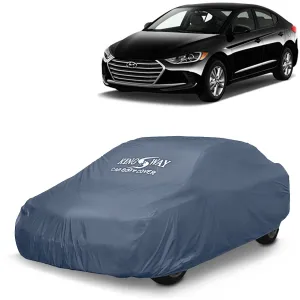 KINGSWAY® Elantra Car Body Cover Dustproof for (Year 2016 to 2019) All Model, Compatible with Hyundai Elantra Car Cover, Comes with Bird Droppings, Scratch, UV and Paint Protection, Grey Matty