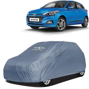 KINGSWAY® Elite I20 Car Body Cover Dustproof for (Year 2018 to 2020) All Model, Compatible with Hyundai Elite I20 Car Cover, Comes with Bird Droppings, Scratch, UV and Paint Protection, Grey Matty