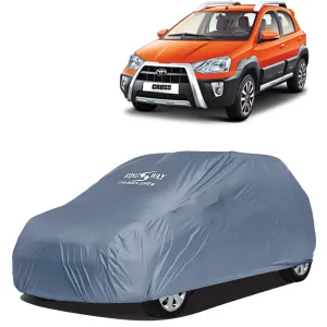 KINGSWAY® Etios Cross Car Body Cover Dustproof for (Year 2014 to 2020) All Model, Compatible with Toyota Etios Cross Car Cover, Comes with Bird Droppings, Scratch, UV and Paint Protection, Grey Matty