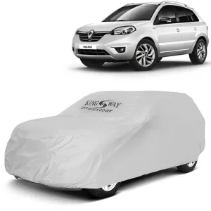 KINGSWAY® Koleos Car Body Cover Dustproof for (Year 2011 to 2016) All Model, Compatible with Renault Koleos Car Cover, Comes with Bird Droppings, Scratch, UV and Paint Protection, Silver Matty