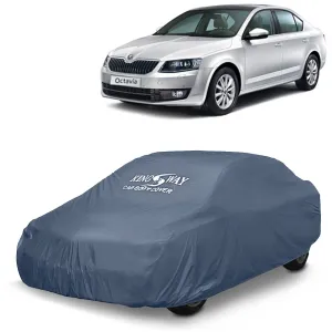 KINGSWAY® Octavia Car Body Cover Dustproof for (Year 2013 to 2018) All Model, Compatible with Skoda Octavia Car Cover, Comes with Bird Droppings, Scratch, UV and Paint Protection, Grey Matty