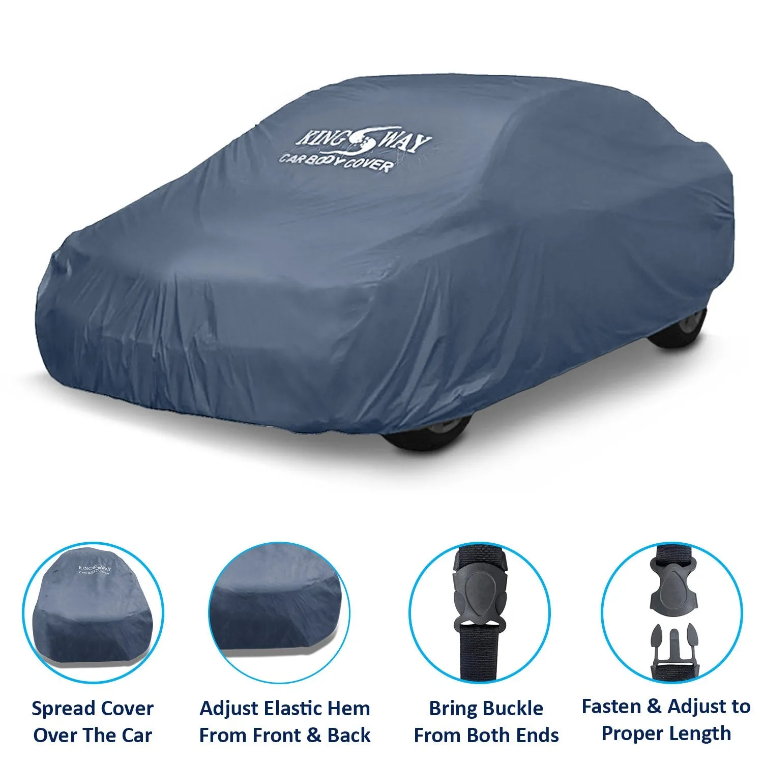 KINGSWAY® Octavia Car Body Cover Dustproof for (Year 2021 to 2023) All Model, Compatible with Skoda Octavia Car Cover, Comes with Bird Droppings, Scratch, UV and Paint Protection, Grey Matty