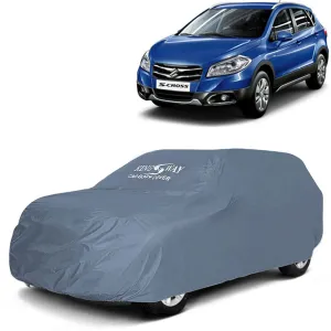KINGSWAY® S Cross Car Body Cover Dustproof for (Year 2014 to 2017) All Model, Compatible with Maruti Suzuki S Cross Car Cover, Comes with Bird Droppings, Scratch, UV and Paint Protection, Grey Matty
