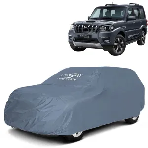 KINGSWAY® Scorpio Classic Car Body Cover Dustproof for (Year 2022 Onwards) All Model, Compatible with Mahindra Scorpio Classic Car Cover, Comes with Bird Poop, UV & Paint Protection, Grey Matty