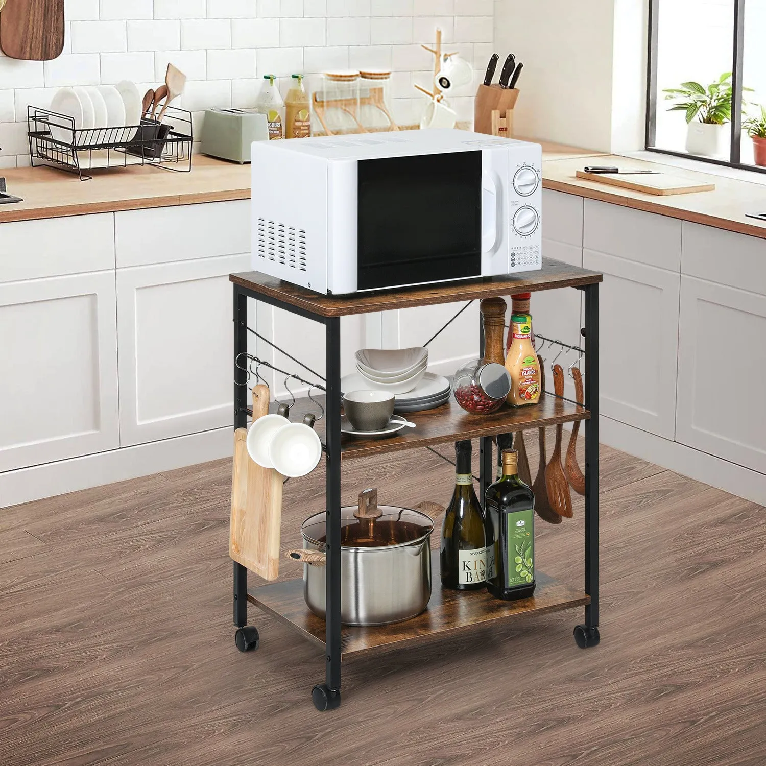 Kitchen Baker's Rack Kitchen Utensil Cart 24"x16"x29"