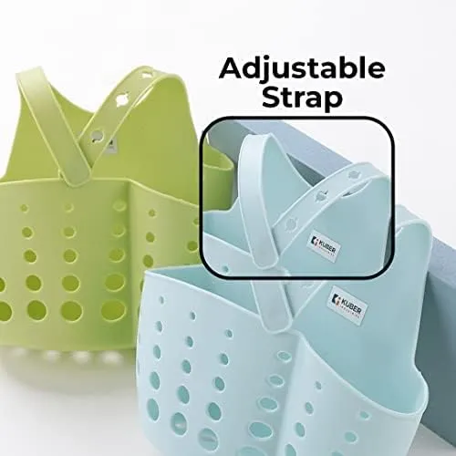 Kuber Industries Kitchen & Bathroom Organizer|Multipurpose Basket Shelf For Kitchen & Bathroom|Premium TPR|Flexible & Durable|Smart Drainage Holes|Pack of 6|TM15008|Multicolor