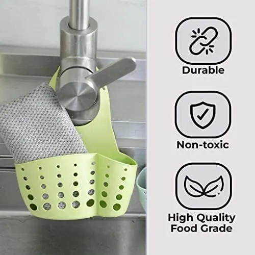 Kuber Industries Kitchen & Bathroom Organizer|Multipurpose Basket Shelf For Kitchen & Bathroom|Premium TPR|Flexible & Durable|Smart Drainage Holes|Pack of 6|TM15008|Multicolor