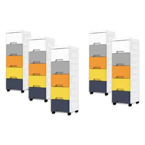 Kuber Industries (Set of 5) 5-Layer Multi Storage Drawer Organizer - Cabinet & Chest Of Drawers For Storage - Thin Plastic Rack -Multicolor