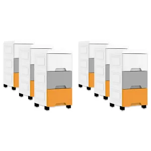 Kuber Industries (Set of 6) 3-Layer Multi Storage Drawer Organizer - Cabinet & Chest Of Drawers For Storage - Thin Plastic Rack -Multicolor