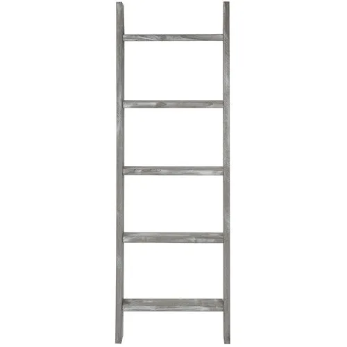 Ladder-Style Blanket Rack, Gray Wood Finish