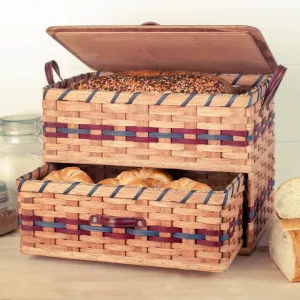 Large Rustic Bread Box | Vintage Amish Countertop Storage Organizer