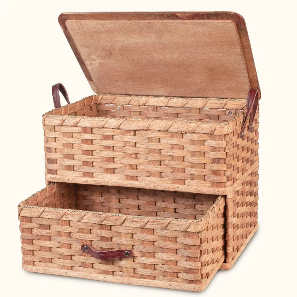 Large Rustic Bread Box | Vintage Amish Countertop Storage Organizer