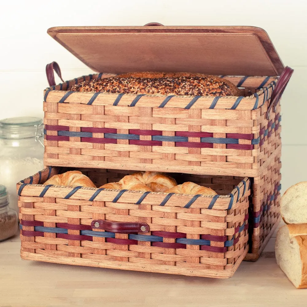 Large Rustic Bread Box | Vintage Amish Countertop Storage Organizer