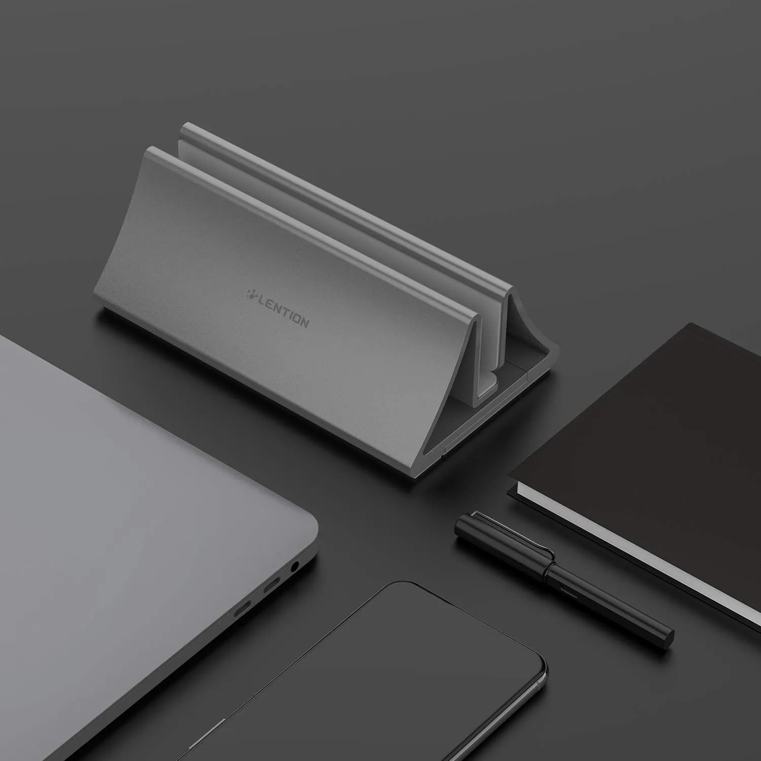 Lention Vertical Laptop Stand Holder Foldable Aluminum Notebook Stand Laptop Tablet Stand Support For Macbook Air Pro PC 17 inch