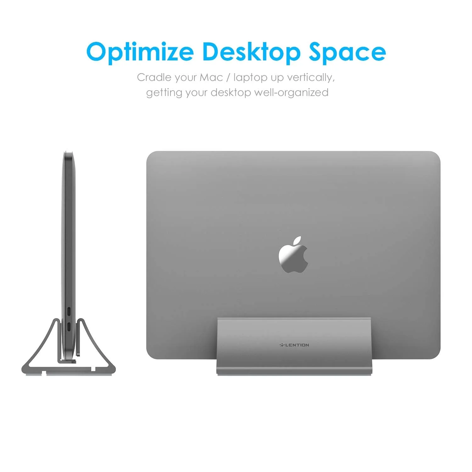 Lention Vertical Laptop Stand Holder Foldable Aluminum Notebook Stand Laptop Tablet Stand Support For Macbook Air Pro PC 17 inch