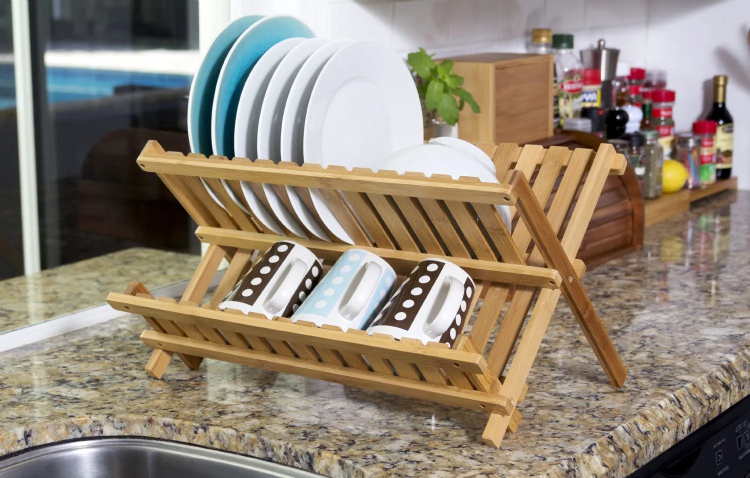 Lipper International Bamboo Folding Dish Rack