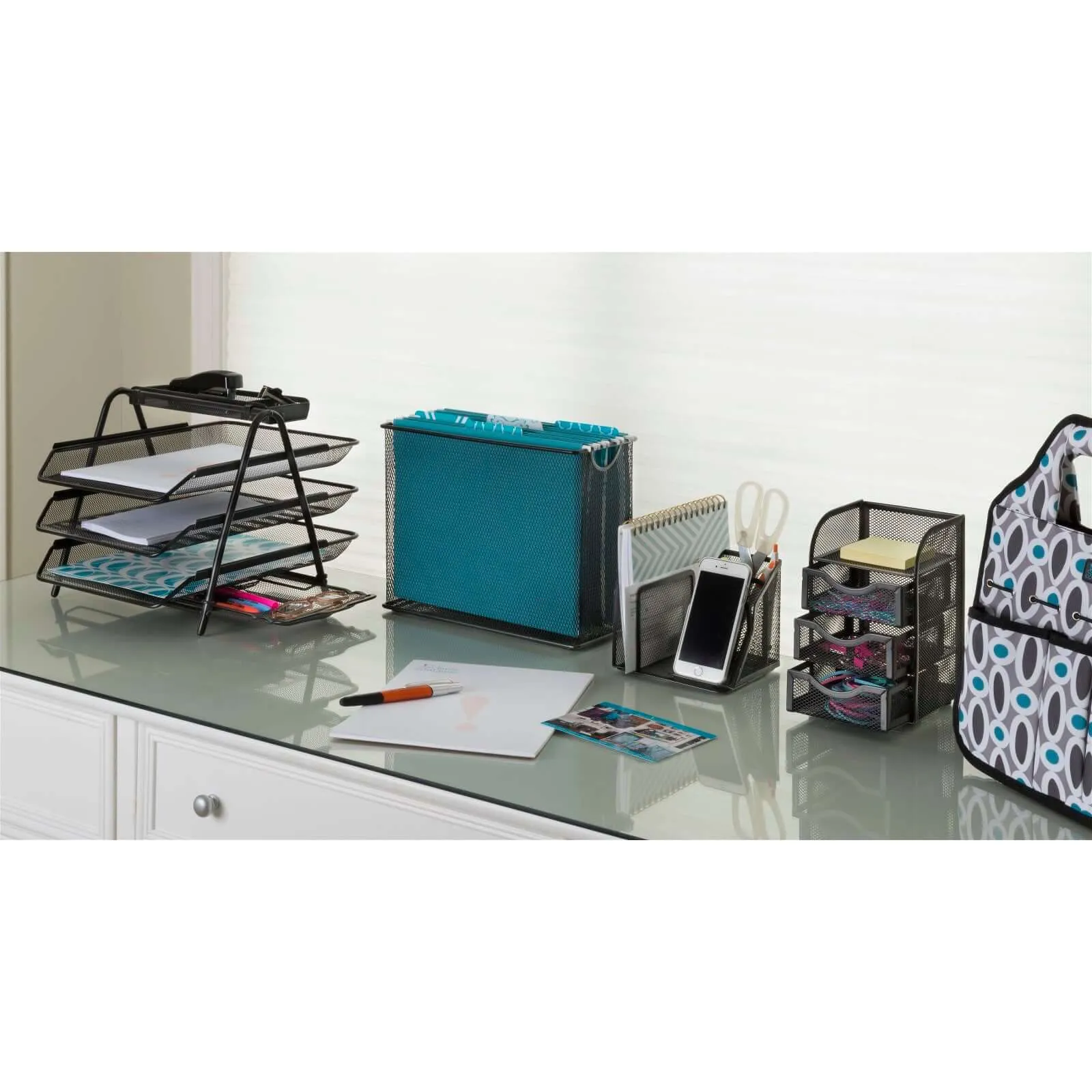 Mesh Desktop Organizer - Black