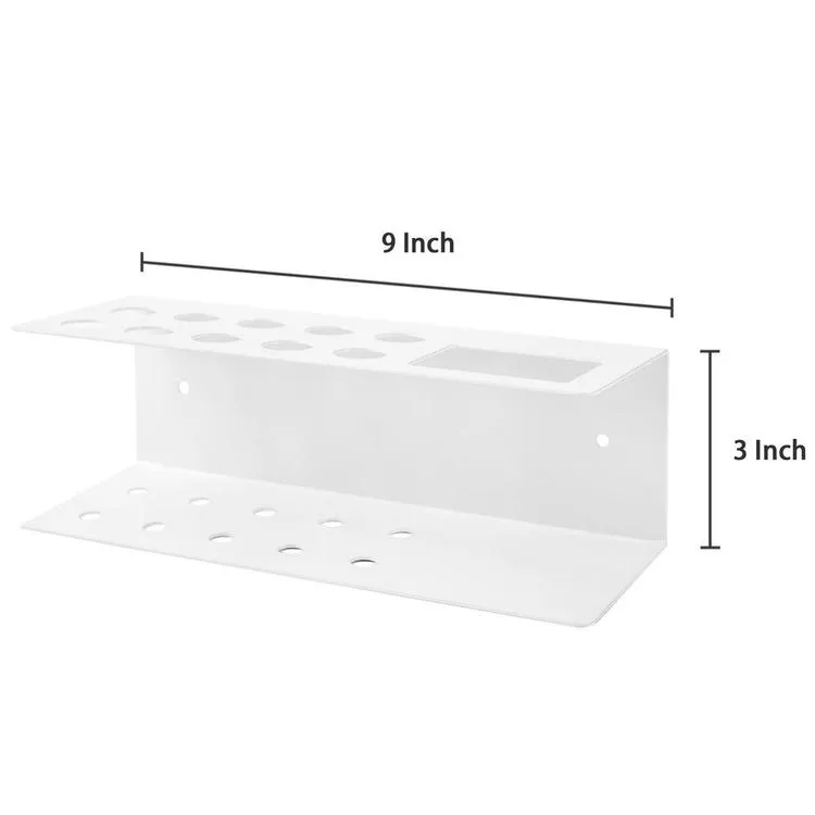 Modern Simple White 10-Slot Dry Erase Marker Holder Rack