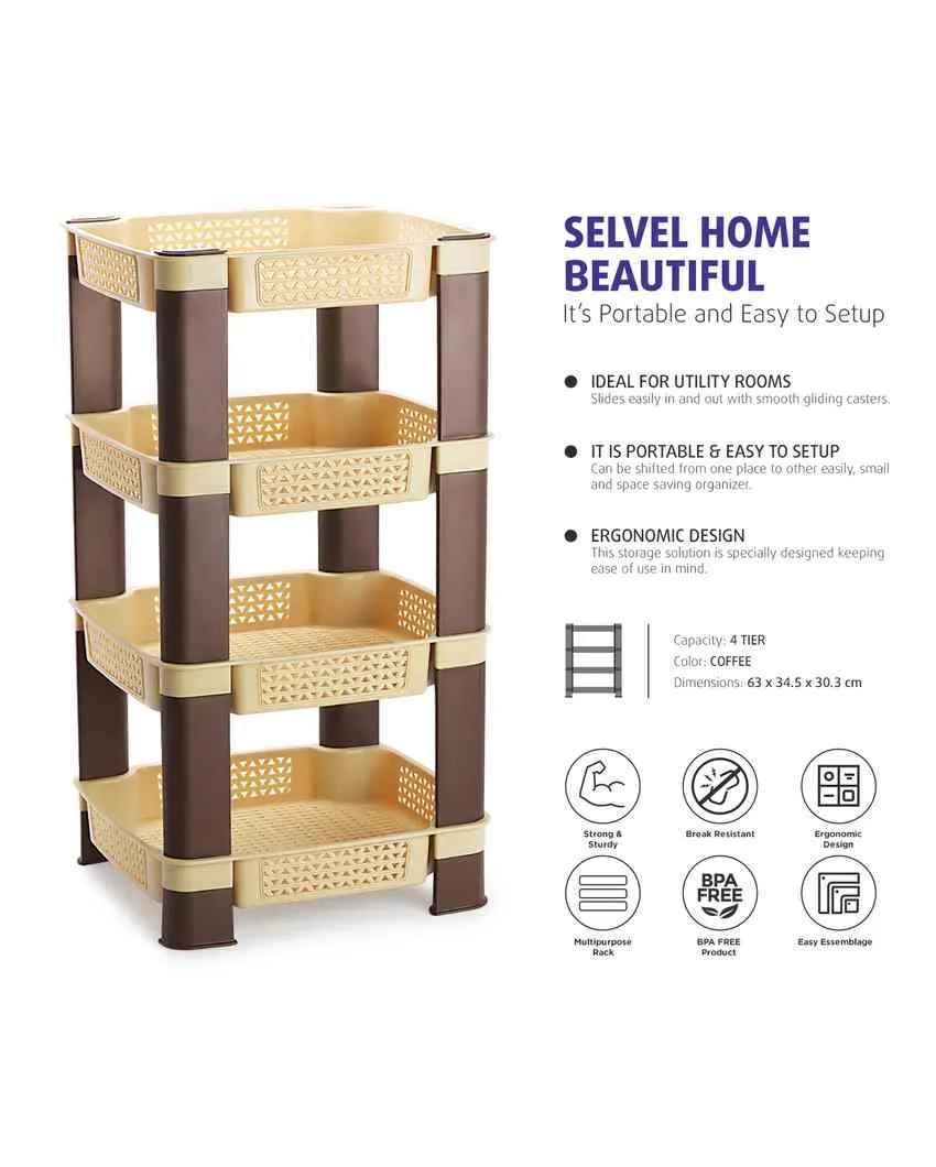 Multi-Purpose 4-Tier Rack Organizer | 11 x 13 x 30 inches