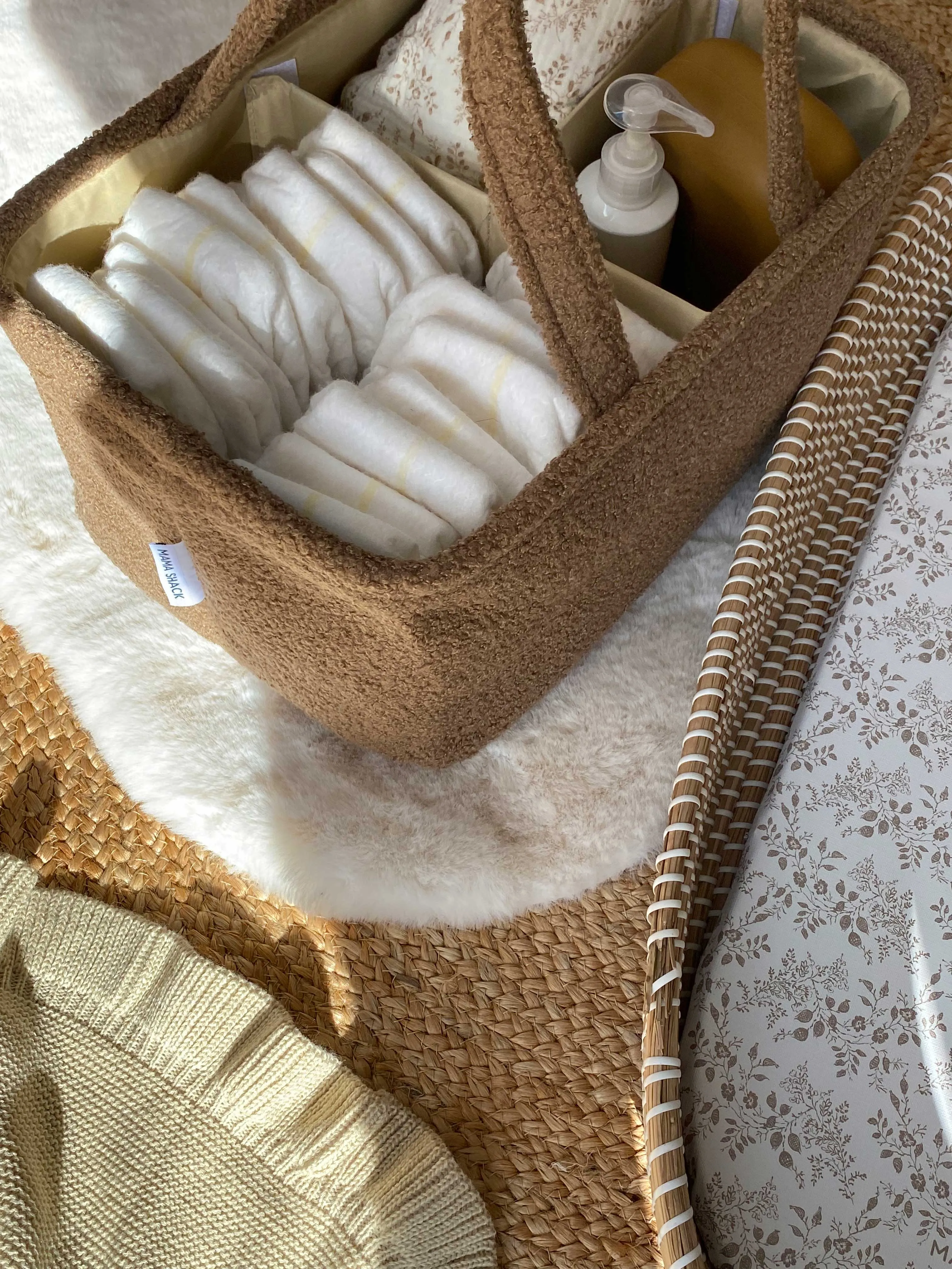 Nappy Caddy - Teddy Fleece - Walnut