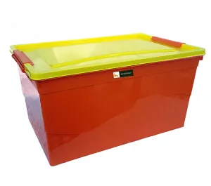 Nilkamal Stackable Storage Box 50 Ltr with Wheels (Orange-Yellow)