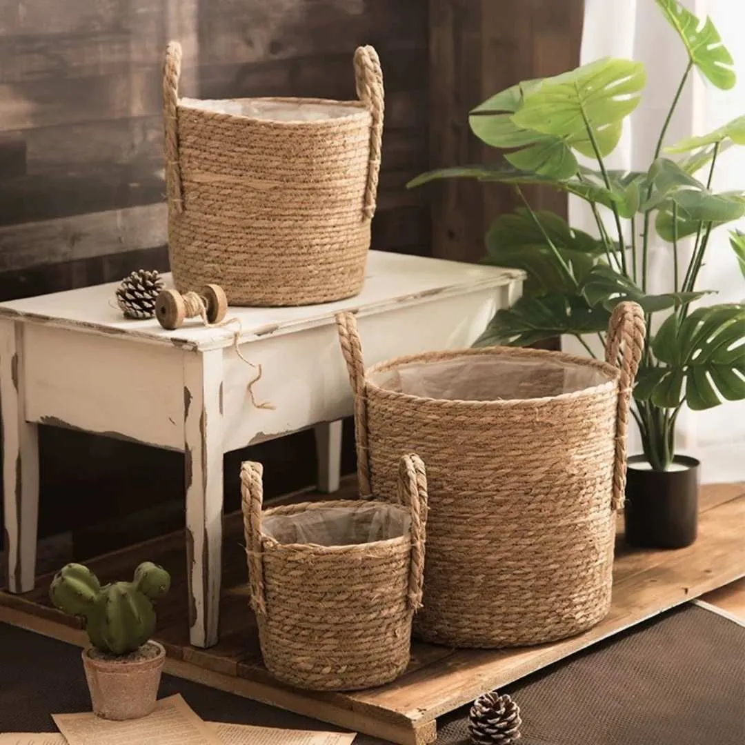 Norea  Hand Made Seagrass Woven Plant Basket