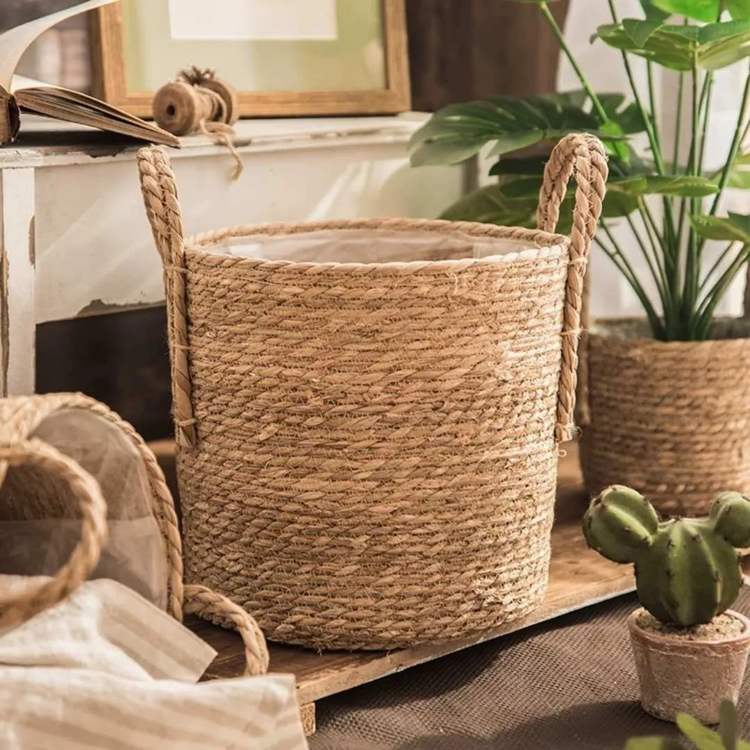 Norea  Hand Made Seagrass Woven Plant Basket