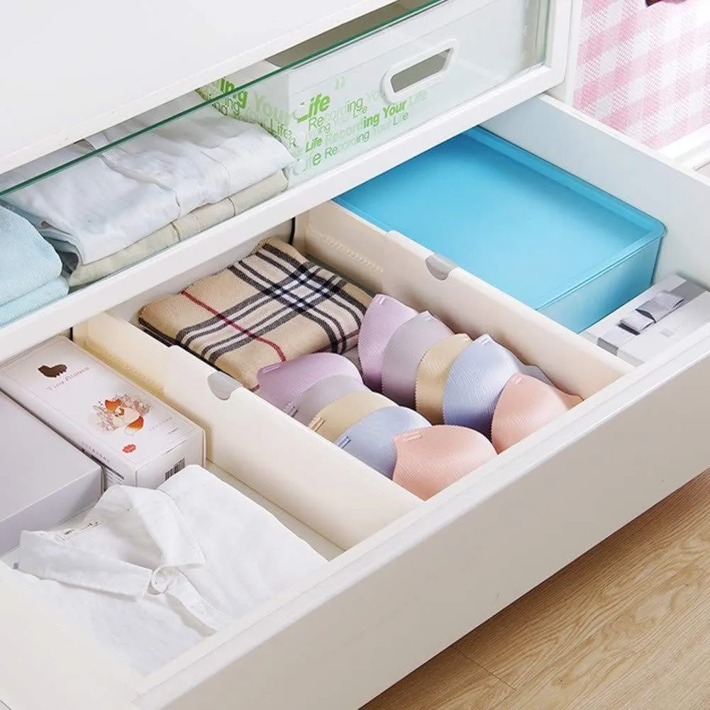 Normei Drawer Dividers 11"-17" Expandable Adjustable Dresser Drawer Organizers Divider for Clothes, Silverware and Utensils fit Kitchen, Bedroom, Bookcase, Baby Drawer with Instructions (8 Pack)
