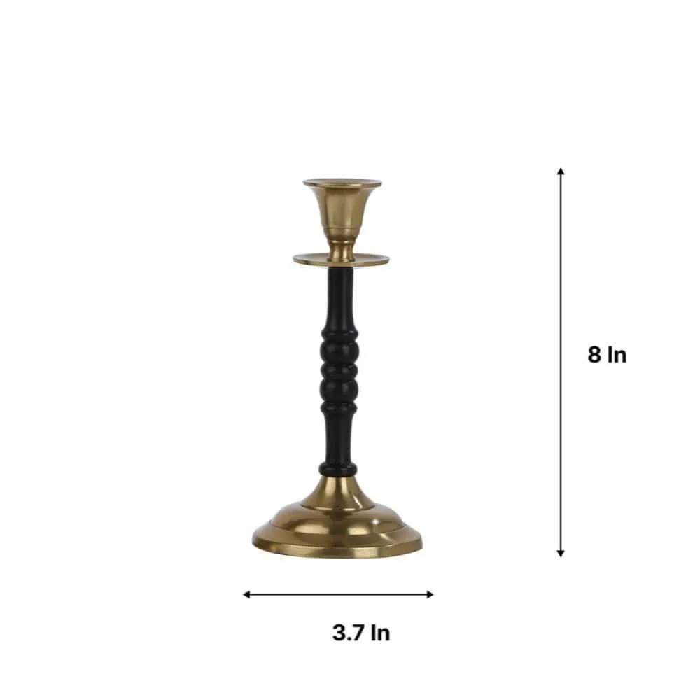 Olen small Candle Holder Gold & Black