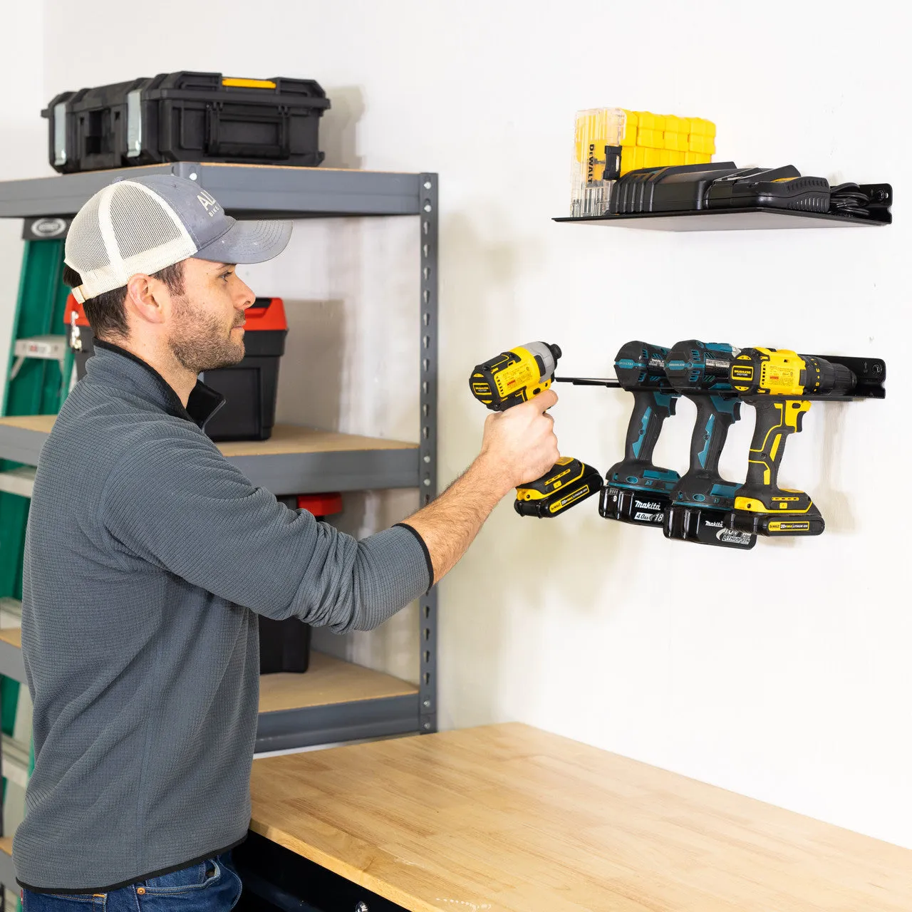 OUTLET | Grundy Garage Tool Organizer | Holds 4 Drills   Drillbits