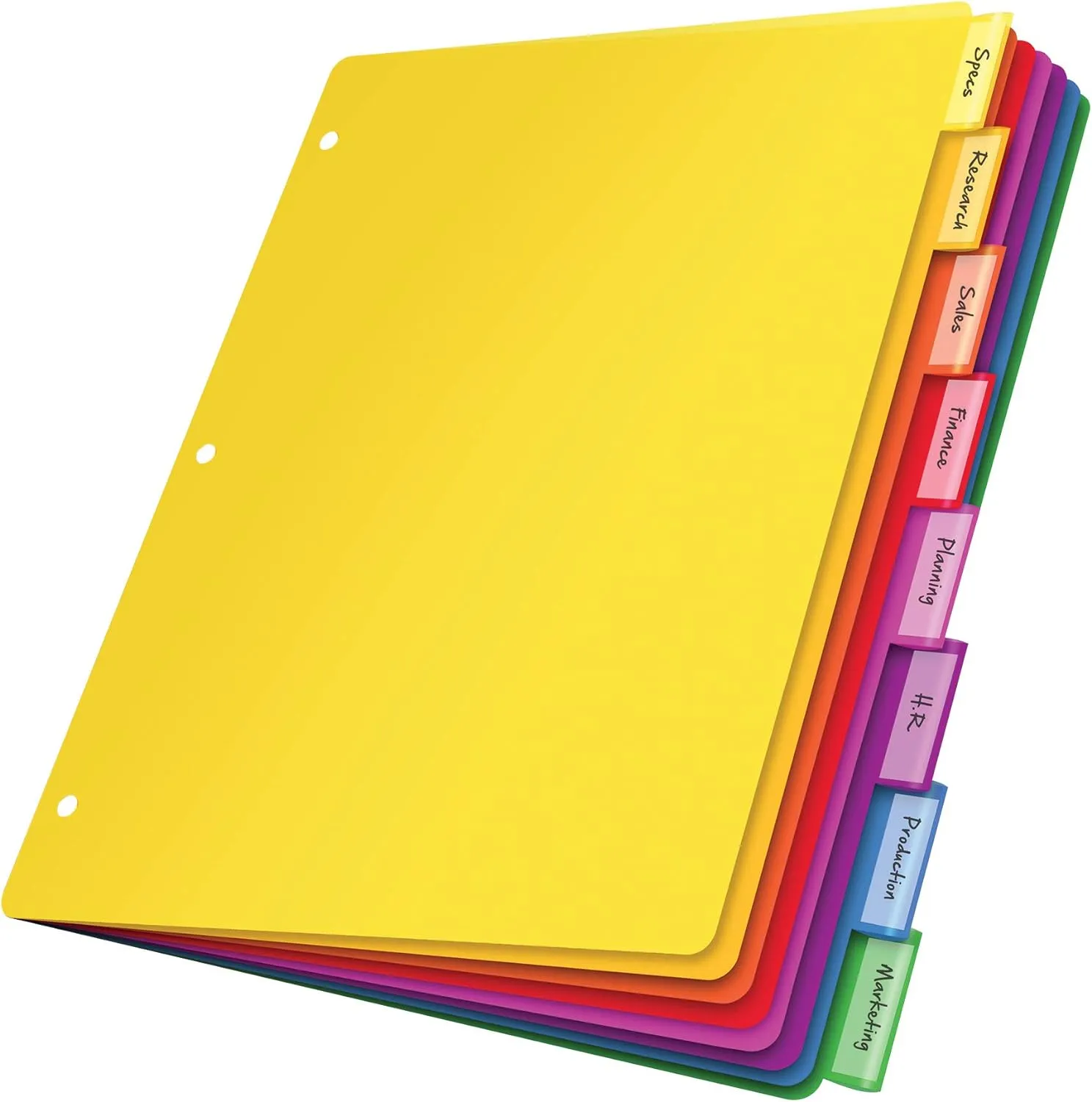 Oxford Plastic Binder Dividers, 8 Tab, Insertable Multicolor Tabs, Letter Size, 6 Sets (89601)