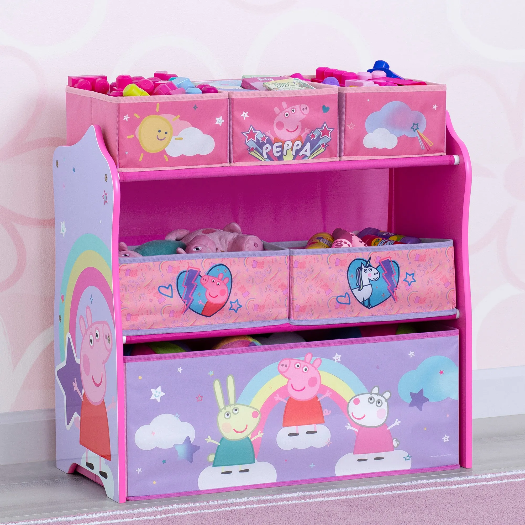 Peppa Pig 6 Bin Design and Store Toy Organizer