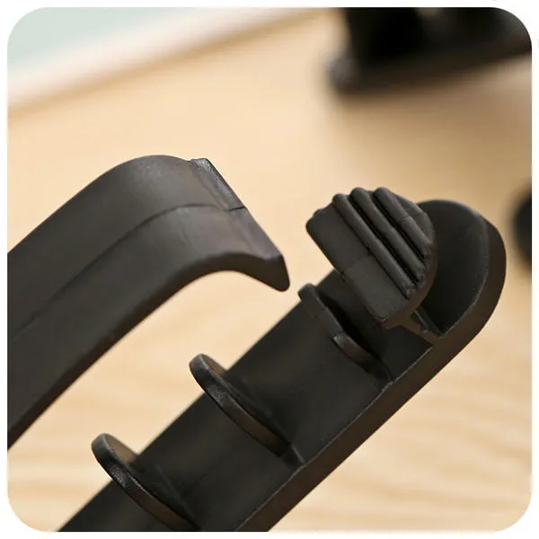 Plastic Cord Wire Line Organizer Clips Line USB Charger Cable Holder Desk -3PCS - Black